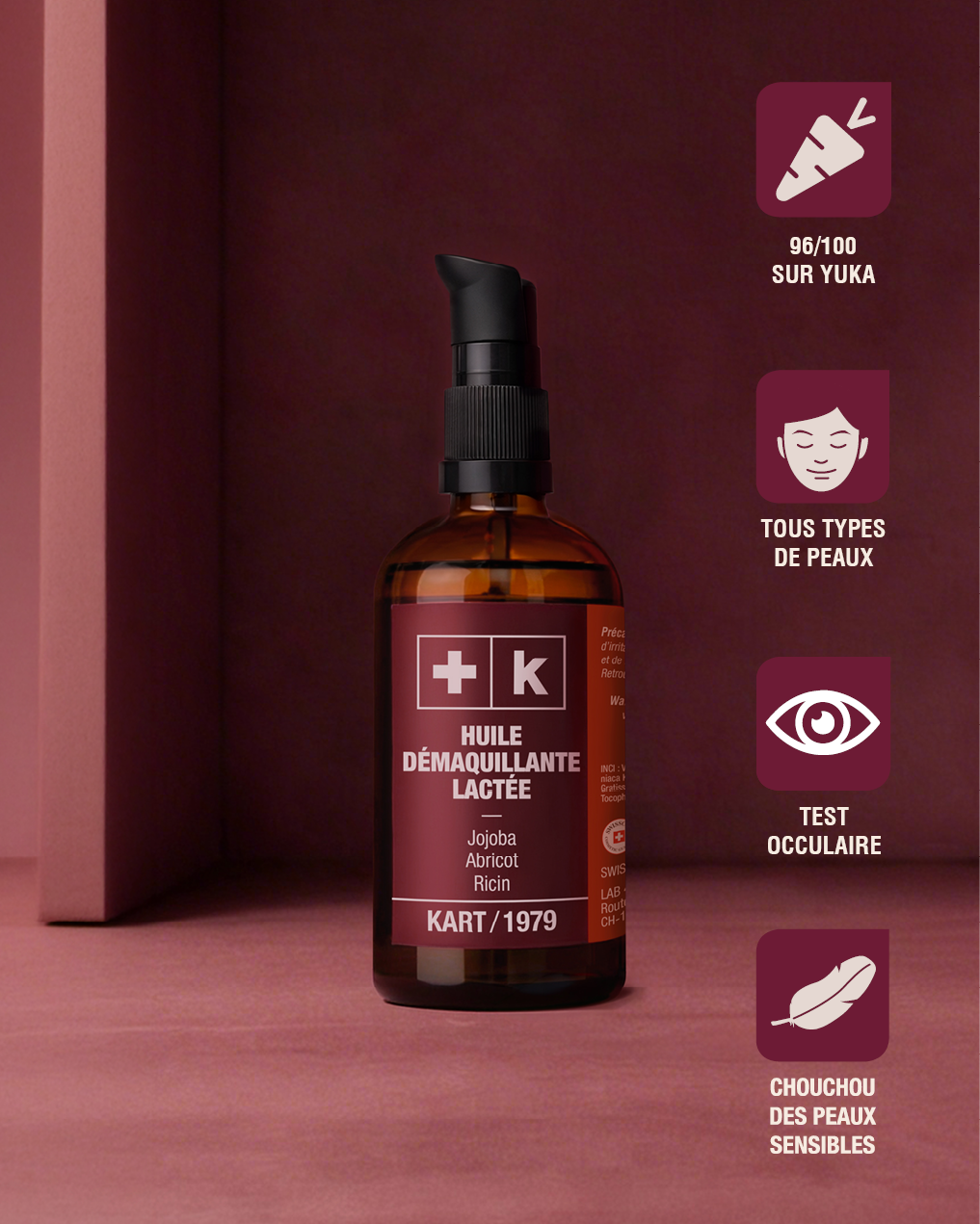 Packaging de l'huile démaquillante naturelle KART