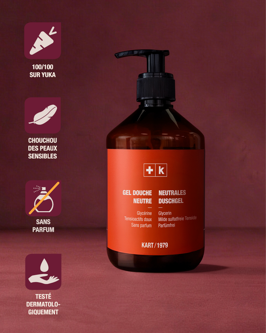 Gel douche neutre sans sulfates