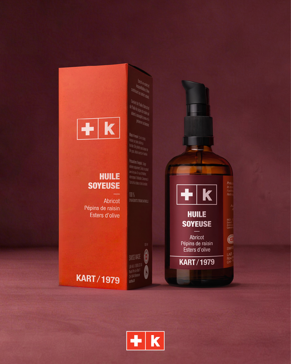Packaging de l'huile soyeuse pour le corps KART